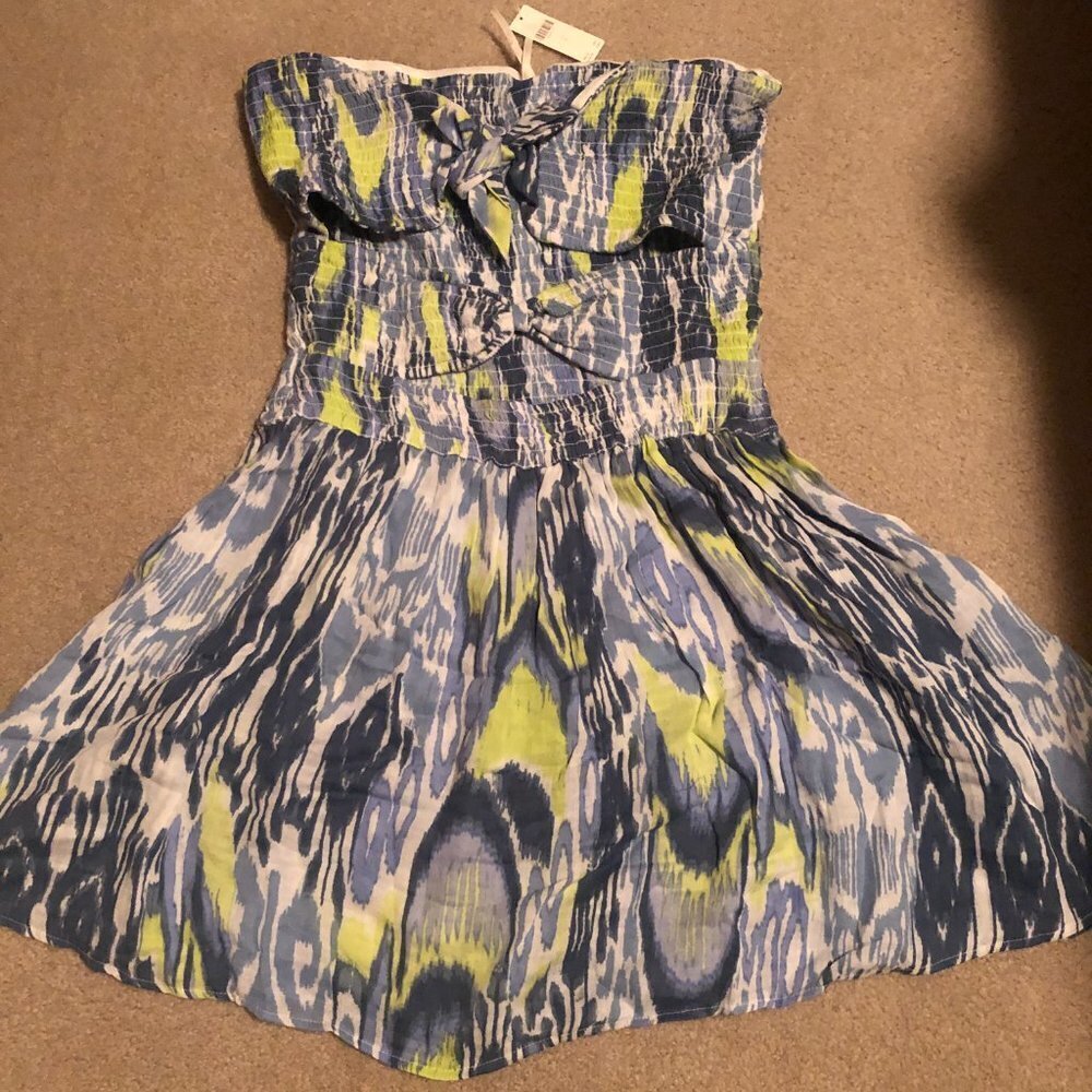 NWT Anthropologie Reversible Smocked Mini Dress Large - Picture 2 of 4